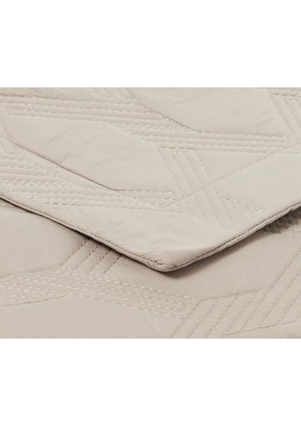 Marissa KAPITONELI%100 Polyester Yatak Örtüsü Seti, Gri, Tek Kişilik (Nakışlı Yatak Örtüsü: 230X160 Cm/nakışlı Yastık Kılıfı: 50X70)