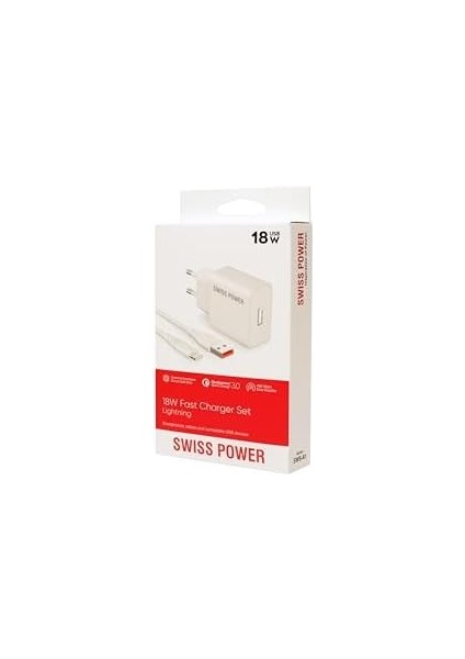 Swiss Power 18W 3.0 Lightning Hızlı Şarj Seti Sws-A1 - Beyaz