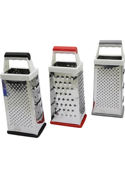 Inox Dörtgen - Büyük Metal Rende Plastik Saplı