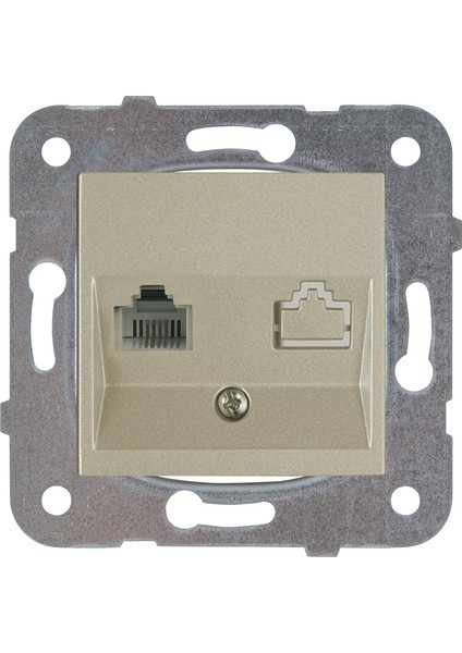 Nt Bronz Data+Nümeris Cat6+Cat3 Mekanizma+Düğme Kapak