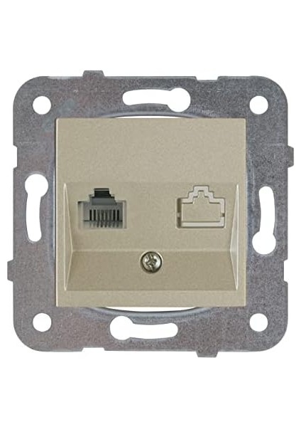 Nt Bronz Data+Nümeris Cat6+Cat3 Mekanizma+Düğme Kapak