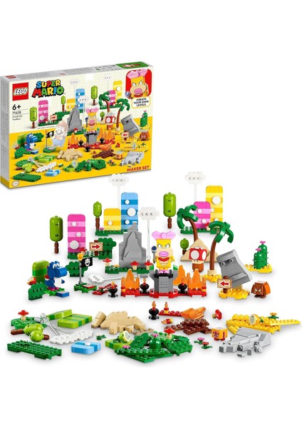 Super Mario™ Yaratıcılık Araç Kutusu Yapım Seti 71418-6 Yaş ve Üzeri Çocuklar Için Koleksiyonluk Yaratıcı Oyuncak Yapım Seti (588 Parça)