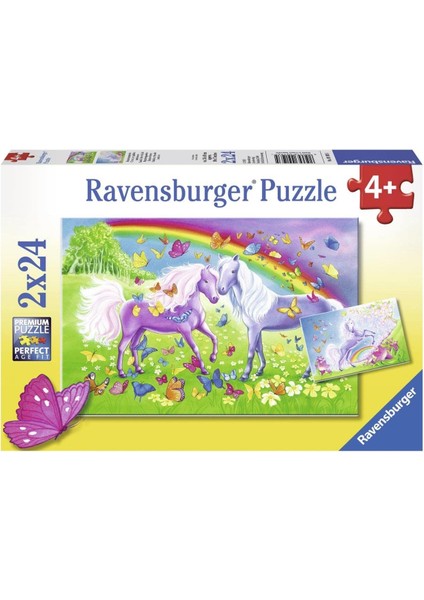 2X24 Parçalı Puzzle Gökkuşağı Atları