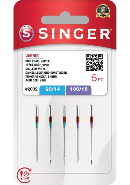 Deri Iğnesi Karışık (5'li BLISTER)(3X14, 2X16 No.)