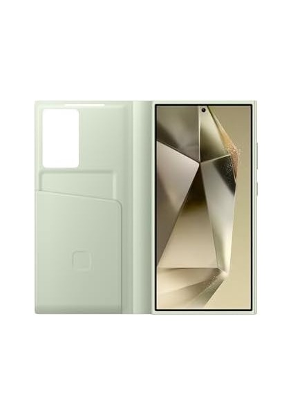 Smart View Wallet Akıllı Telefon Kılıfı EF-ZS928 Galaxy S24 Ultra Için, Cep Telefonu Kılıfı, Kart Bölmesi, Pencereli, Açık Yeşil