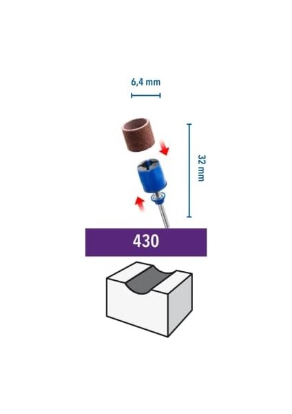 SC407 Ez Speedclic Zımparalama Mandreni ve Bandı, 60/120 Kumlu, 13 mm, 3'lü