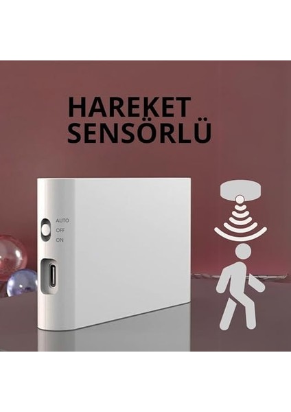 Yönlü Şarj Edilebilir Mıknatıslı Sensörlü LED Aplik 2700K Günışığı, On-Off ve Sensör Modu (3 Adet)