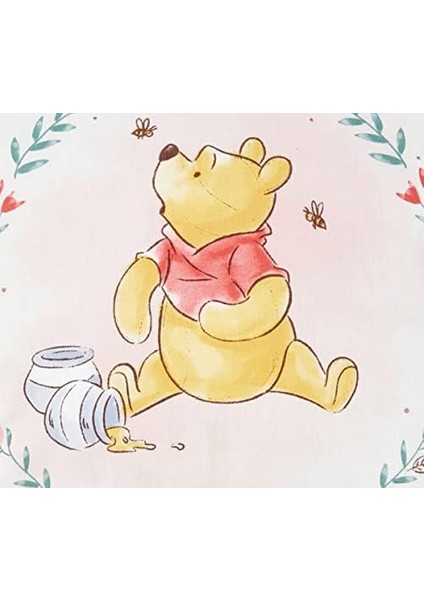 Winnie The Pooh Lisanslı Karakter BASKILI%100 Pamuk Kırlent, Çok Renkli, 40X40 cm