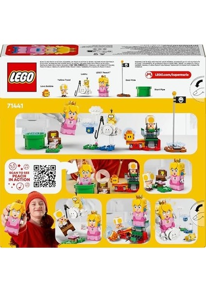 Super Mario Interaktif LEGO Peach ile Maceralar 71441 - - 6 Yaş ve Üzeri Çocuklar Için Koleksiyonluk Yaratıcı Oyuncak Yapım Seti (208 Parça)