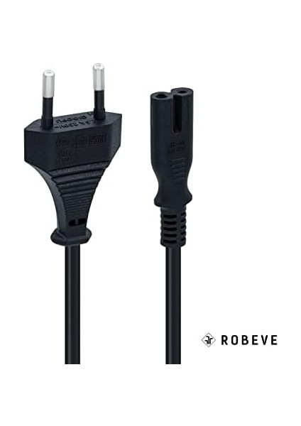 Ps3 / Ps4 / Ps5 / Xbox Series S-X Uyumlu Güç Kablosu 1.5 Metre 2pin Güç Kablosu Projeksiyon - Monitör - Tv Universal 2pin Güç Kablosu