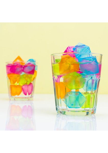 . - Renkli Elmas Şeklinde Buz Küpleri, 15’li Paket, Yeniden Kullanılabilir, Bpa Içermez