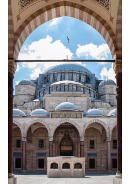 Kanvas Cami Avlusu Sayılarla Boyama Seti Rulo