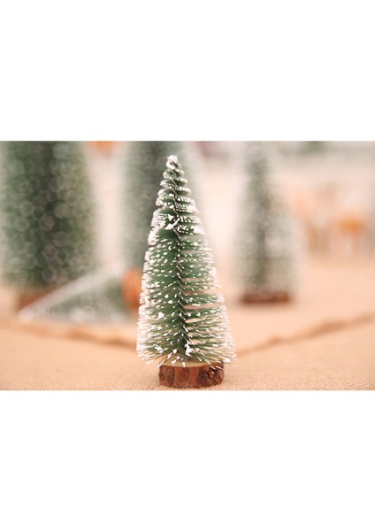 Büro Ev Heidyesi Için 10 cm Kütüklü Mini Yılbaşı Masa Ağacı