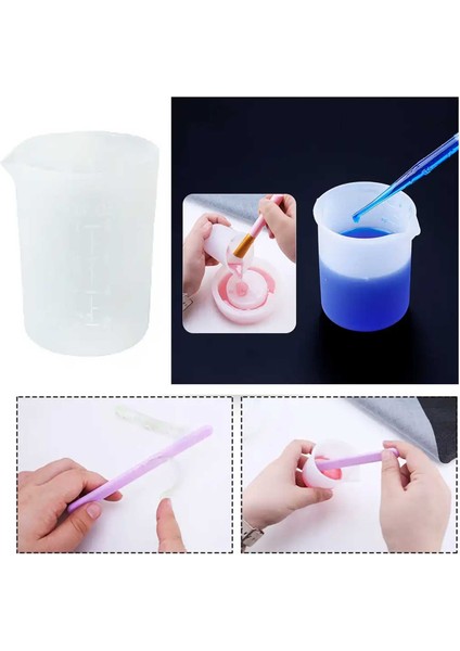 Epoksi Reçine Silikon Beaker Döküm Karıştırma Kabı Uçlu 250 ml