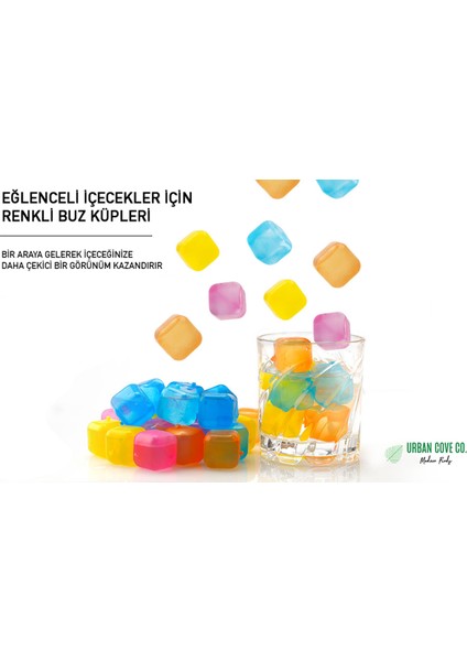 . - Renkli Küp Şeklinde Buz Küpleri, 15’li Paket / Yeniden Kullanılabilir / Bpa Içermez fiyatları