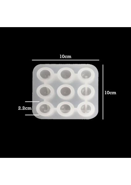 Epoksi Silikon Kalıp Çoklu Küçük Küre Deliksiz Boncuk Anahtarlık Kolye Kalıbı 9 Lu 2.2 cm