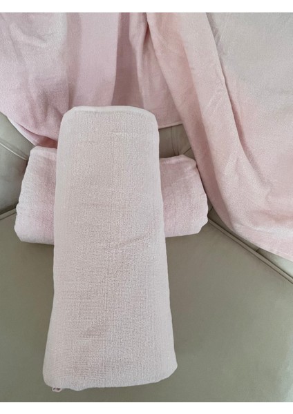 Rüya Pudra Pembe Premium Battal Banyo Havlusu 100 x 155 Pamuklu Şık Orijinal Doku ve Tasarım