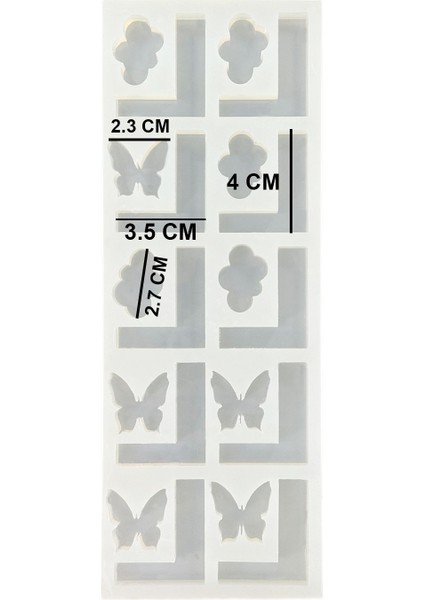 Epoksi Çoklu Silikon Kalıp L Harfi Anahtarlık Reçine Seri Döküm Kalıbı 4 cm 10 Lu