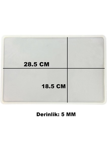 Epoksi Silikon Kalıp Söz ve Nişan Tepsi Kalıbı Yerli Dikdörtgen 18.5X28.5 cm