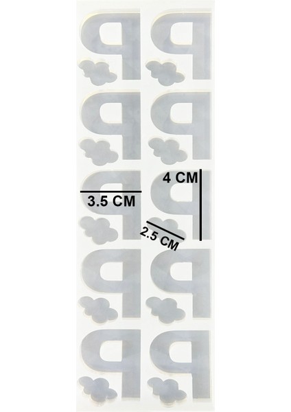 Epoksi Çoklu Silikon Kalıp P Harfi Anahtarlık Reçine Seri Döküm Kalıbı 4 cm 10 Lu
