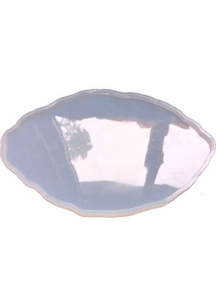 Epoksi Silikon Kalıp Yerli Oval Dalgalı Nişan ve Söz Tepsi Kalıbı 34.5X24.5 cm