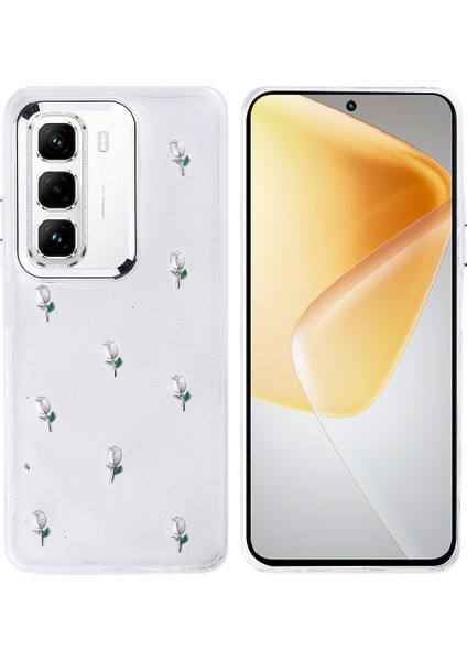 Infinix Hot 50 Pro 4g Lale Motifli Şeffaf Sararmaz Telefon Kılıfı