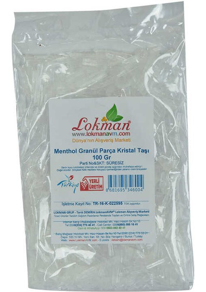 Menthol Granül Parça Kristal Taşı 100 gr fiyatları