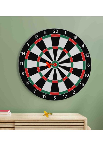 Profesyonel Dart Seti Ok Hedef Tahtası 6 Adet Çelik Uçlu Dart Oku ile Ev Ofis Turnuva Eğlence Oyunu