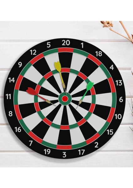 Profesyonel Dart Seti Ok Hedef Tahtası 6 Adet Çelik Uçlu Dart Oku ile Ev Ofis Turnuva Eğlence Oyunu
