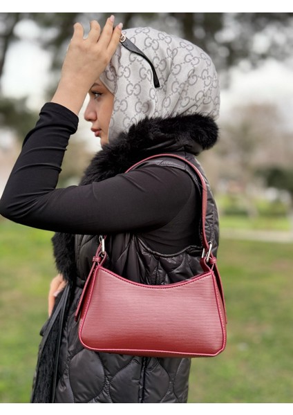 Bordo Kadın Baget Ayarlanabilir Askılı Şık El ve Omuz Çantası fiyatları