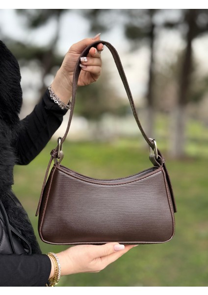 Kahve Kadın Baget Ayarlanabilir Askılı Şık El ve Omuz Çantası fiyatları