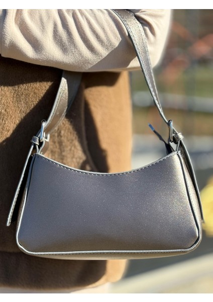 Gri Kadın Baget Ayarlanabilir Askılı Şık El ve Omuz Çantası fiyatları