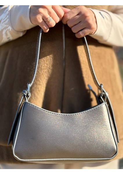 Gri Kadın Baget Ayarlanabilir Askılı Şık El ve Omuz Çantası modelleri