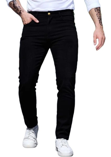 Erkek Siyah Silim Fit Jeans Pantolon 310 BGL-ST04195