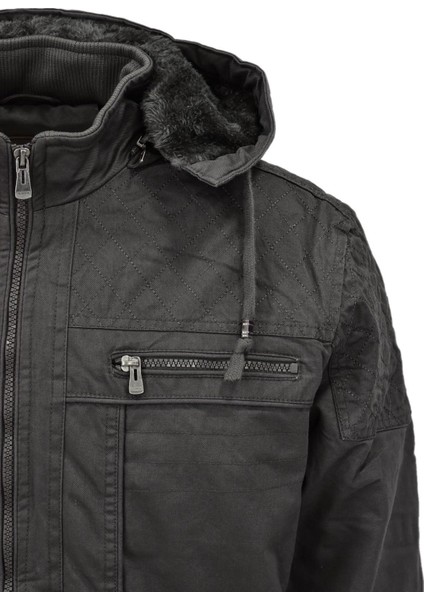 Erkek Kapüşonlu Kanvas Spor Mont 85122 BGL-ST04178