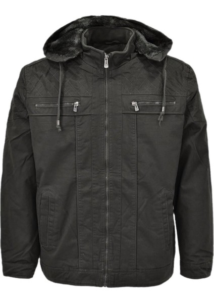 Erkek Kapüşonlu Kanvas Spor Mont 85122 BGL-ST04178