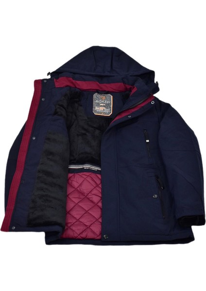 Erkek Büyük Beden Kapüşonlu Spor Mont 85129 BGL-ST04176