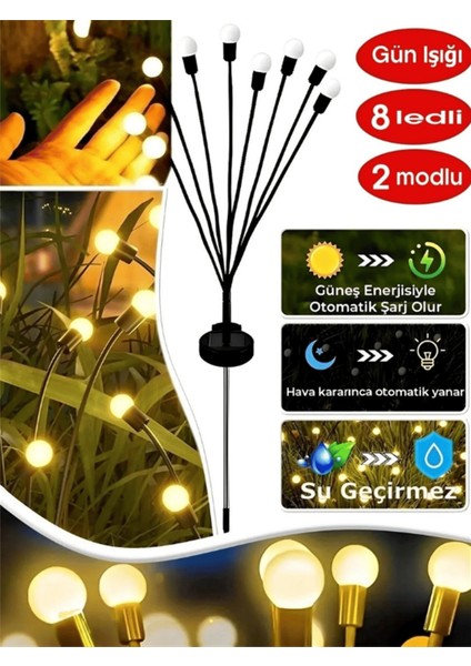 8 Led'li Güneş Enerjili Bahçe Çiti Aydınlatma Lamba Solar Renkli Işık Ateş Böceği Peyzaj Süs Çiçeği indirimleri