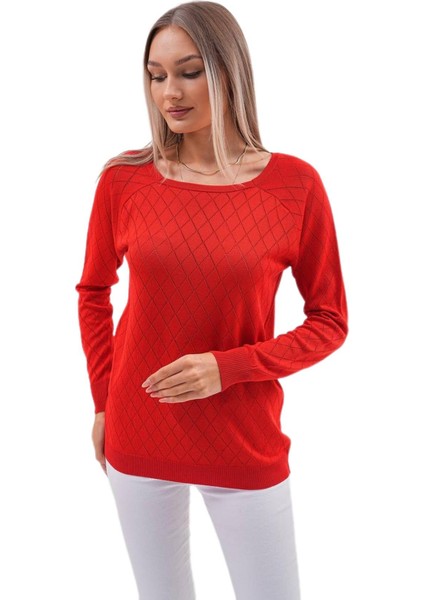 Kadın Baklava Dilimi Desenli Kazak 12781 BGL-ST04110 modelleri