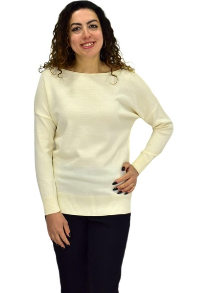 Kadın Kayık Yaka Spor Kazak 12489 BGL-ST04098