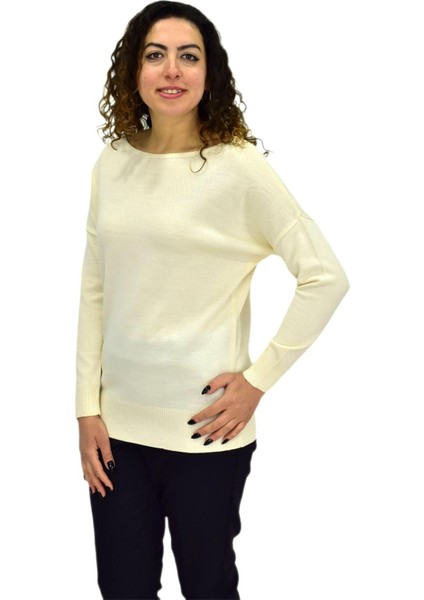 Kadın Kayık Yaka Spor Kazak 12489 BGL-ST04098