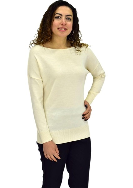 Kadın Kayık Yaka Spor Kazak 12489 BGL-ST04098
