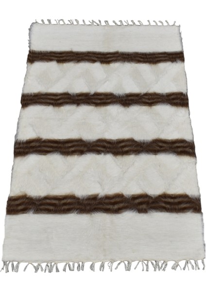 El Dokuma Yün Çizgili Tiftik Siirt Battaniyesi 0002 - Yeni - Beyaz fiyatları