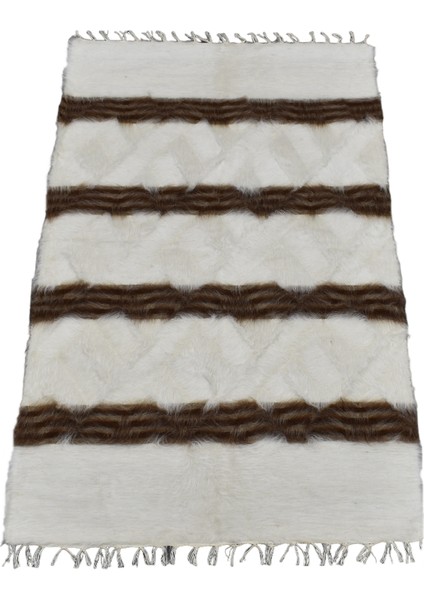 El Dokuma Yün Çizgili Tiftik Siirt Battaniyesi 0002 - Yeni - Beyaz modelleri