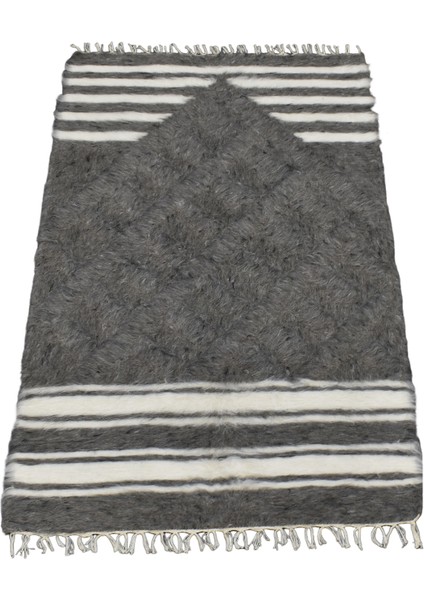 El Dokuma Yün Namazlık Seccade Tiftik Siirt Battaniyesi 0010 - Yeni - Gri