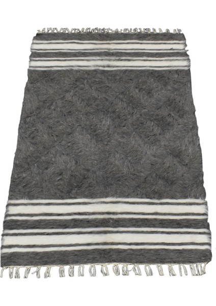 El Dokuma Yün Çizgili Tiftik Siirt Battaniyesi 0014 - Yeni - Gri fiyatları