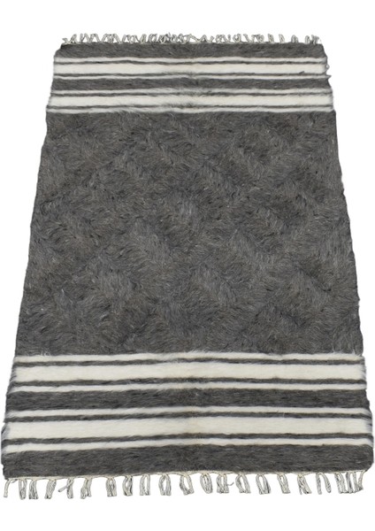 El Dokuma Yün Çizgili Tiftik Siirt Battaniyesi 0014 - Yeni - Gri modelleri