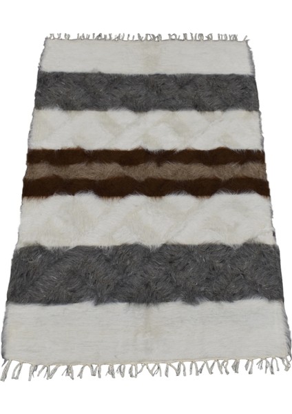 El Dokuma Yün Çizgili Tiftik Siirt Battaniyesi 0018 - Yeni - Çok Renkli fırsatları