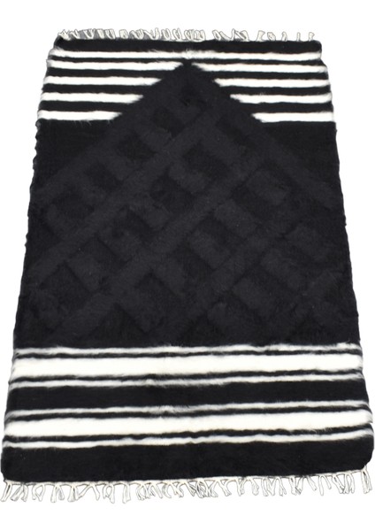 El Dokuma Yün Namazlık Seccade Tiftik Siirt Battaniyesi 0013 - Yeni - Siyah fırsatları