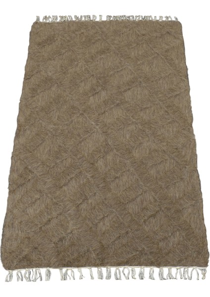 El Dokuma Yün Tek Renk Tiftik Siirt Battaniyesi 0021 - Yeni - Açık Kahverengi fırsatları